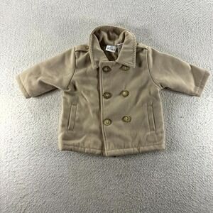 FAO Schwarz‎ Peacoat Jacket Baby 3M 8-12 Brown Winter Classic Double Breasted